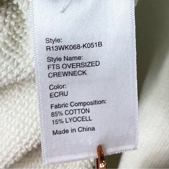 NWOT R13 FTS Sweatshirt XS Oversized Ecru/White Colorful-Graphic Distressed - Picture 7 of 10
